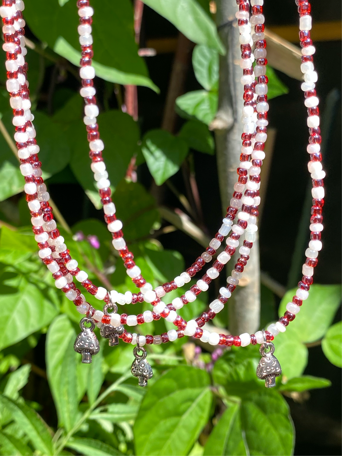 Red & White Mushroom Necklace