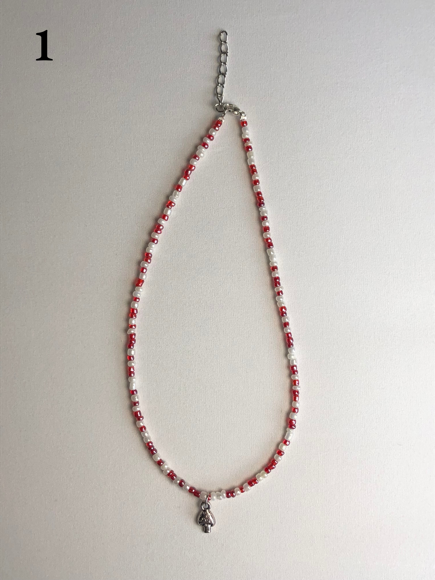 Red & White Mushroom Necklace