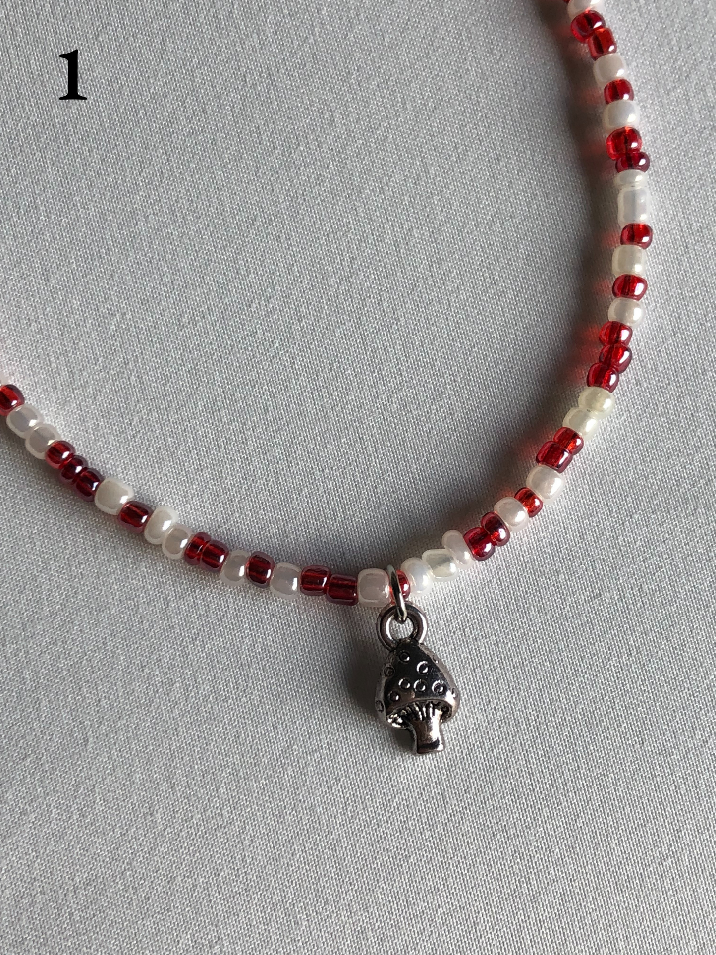 Red & White Mushroom Necklace