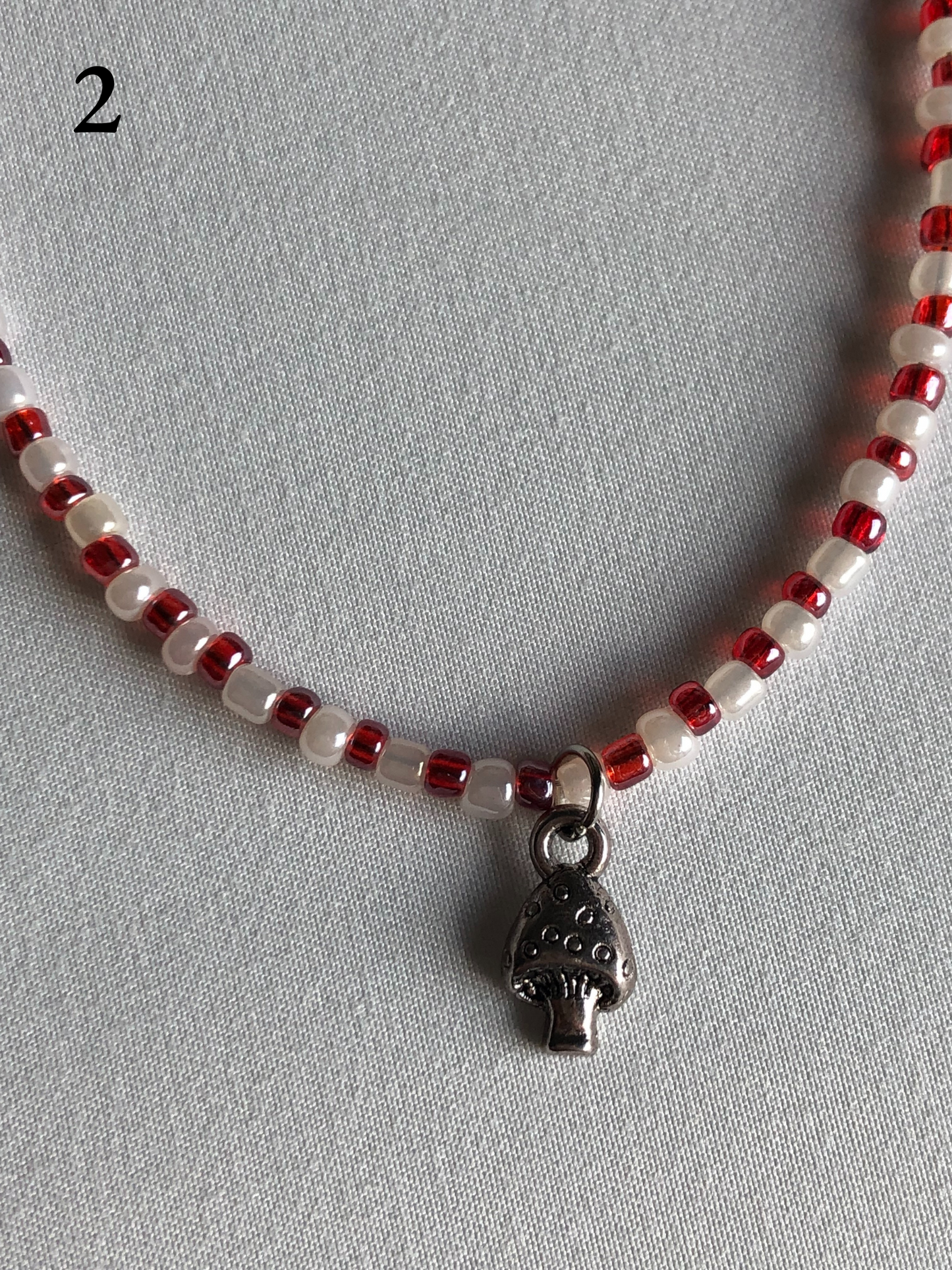 Red & White Mushroom Necklace