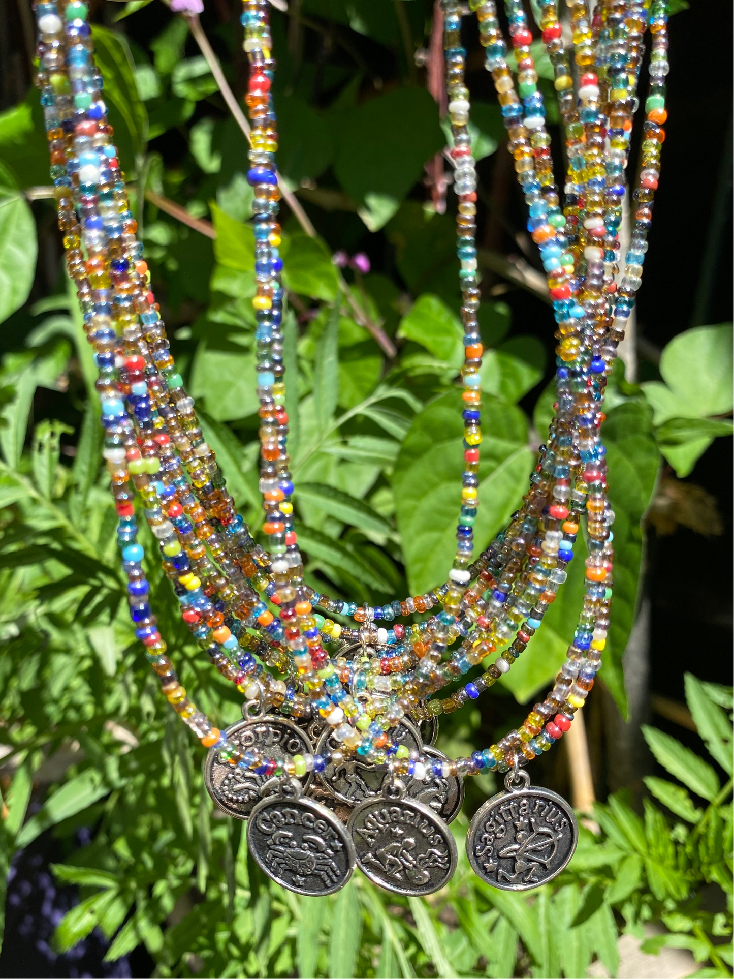 Earth Tone Zodiac Sign Necklace