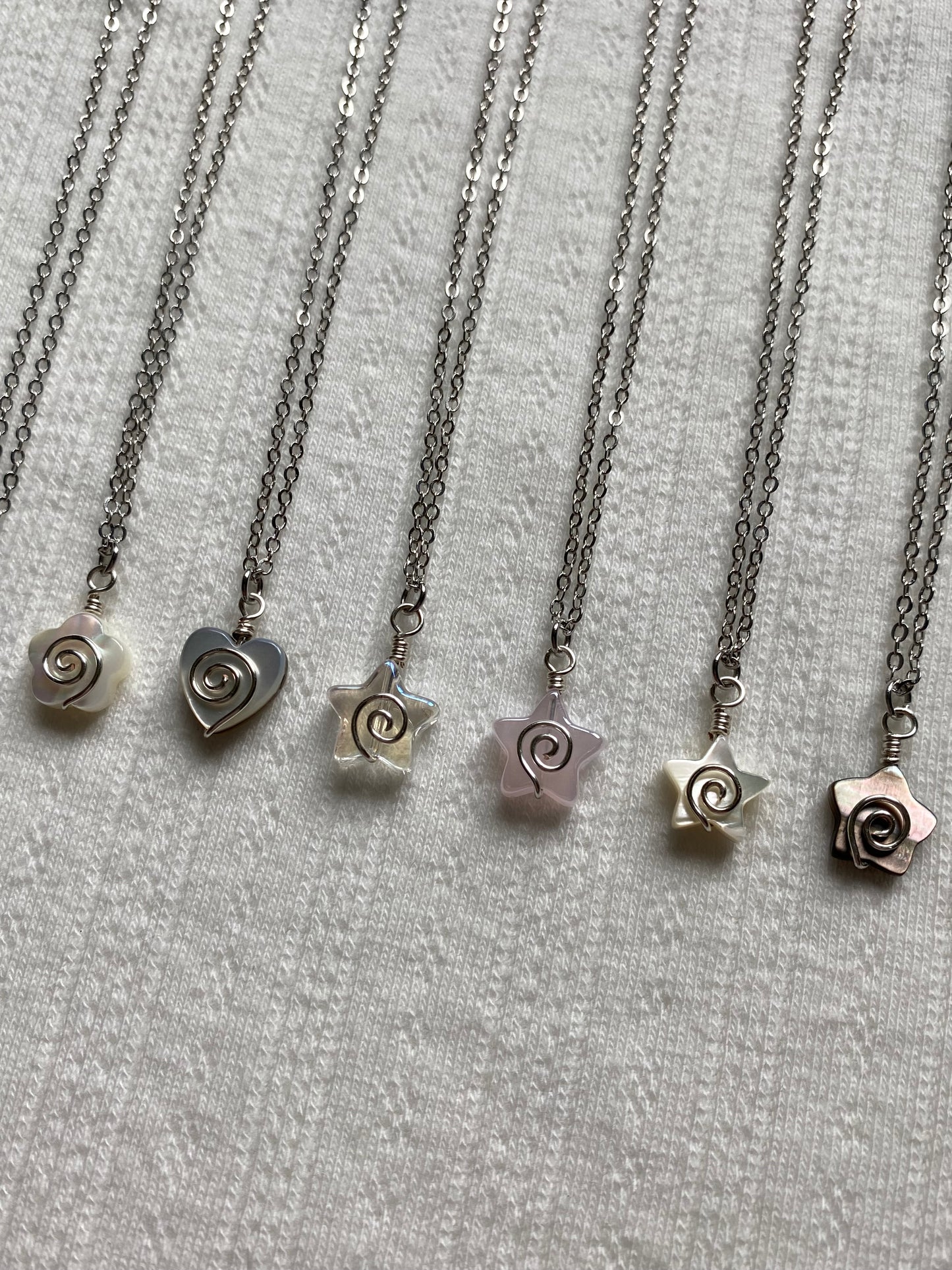 Swirly Star Charm Necklaces