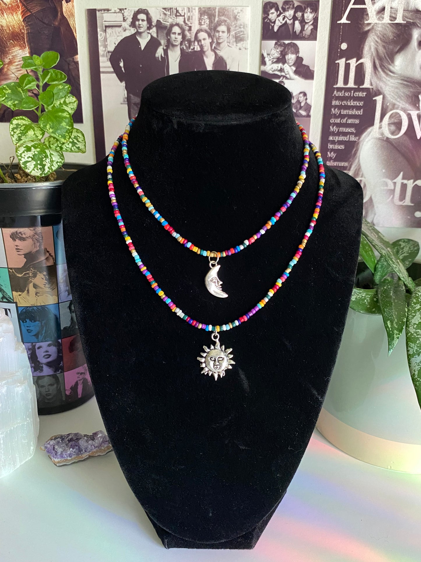 Multicolour Sun & Moon Necklaces