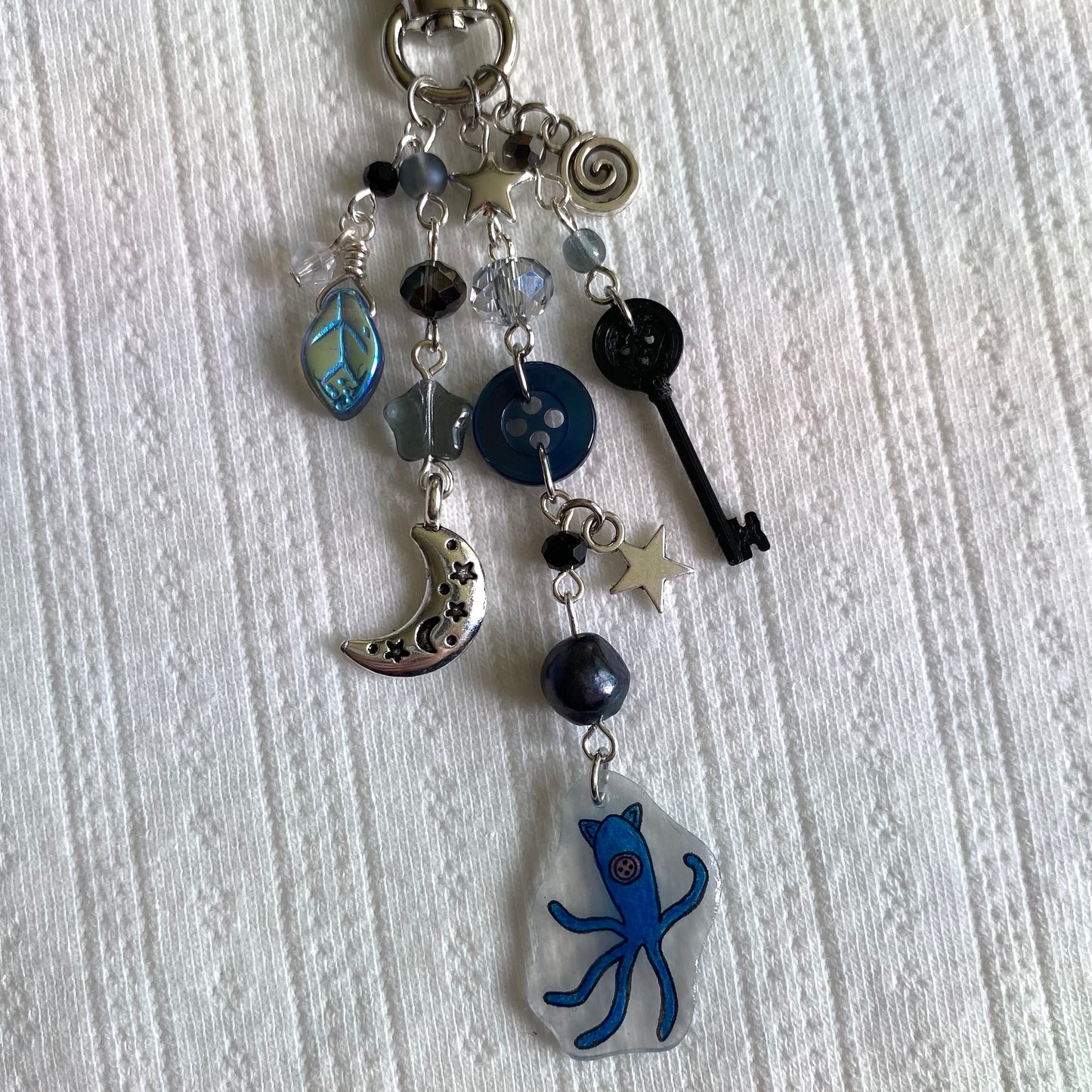 Coraline Blue Squid Keychain