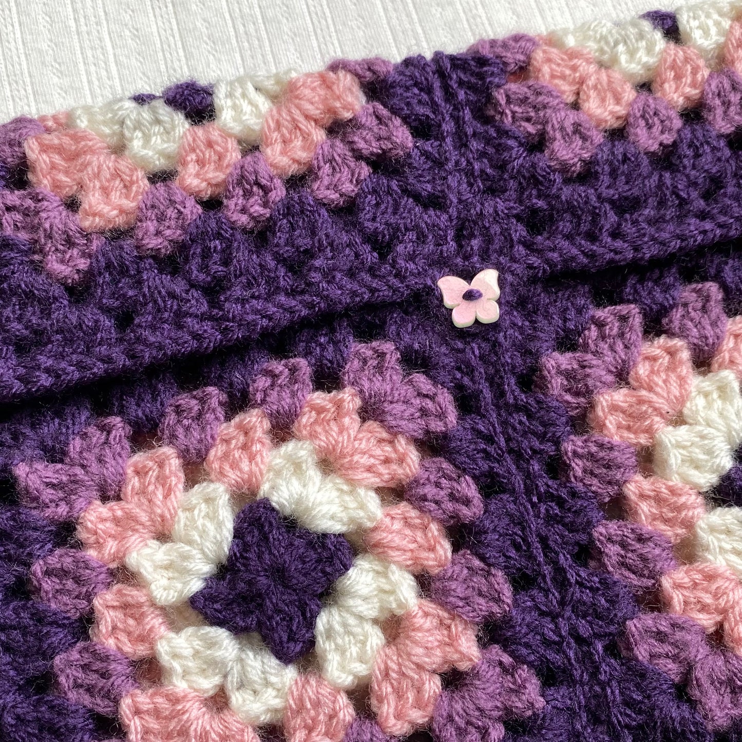 Purple Pink Crochet Booksleeve