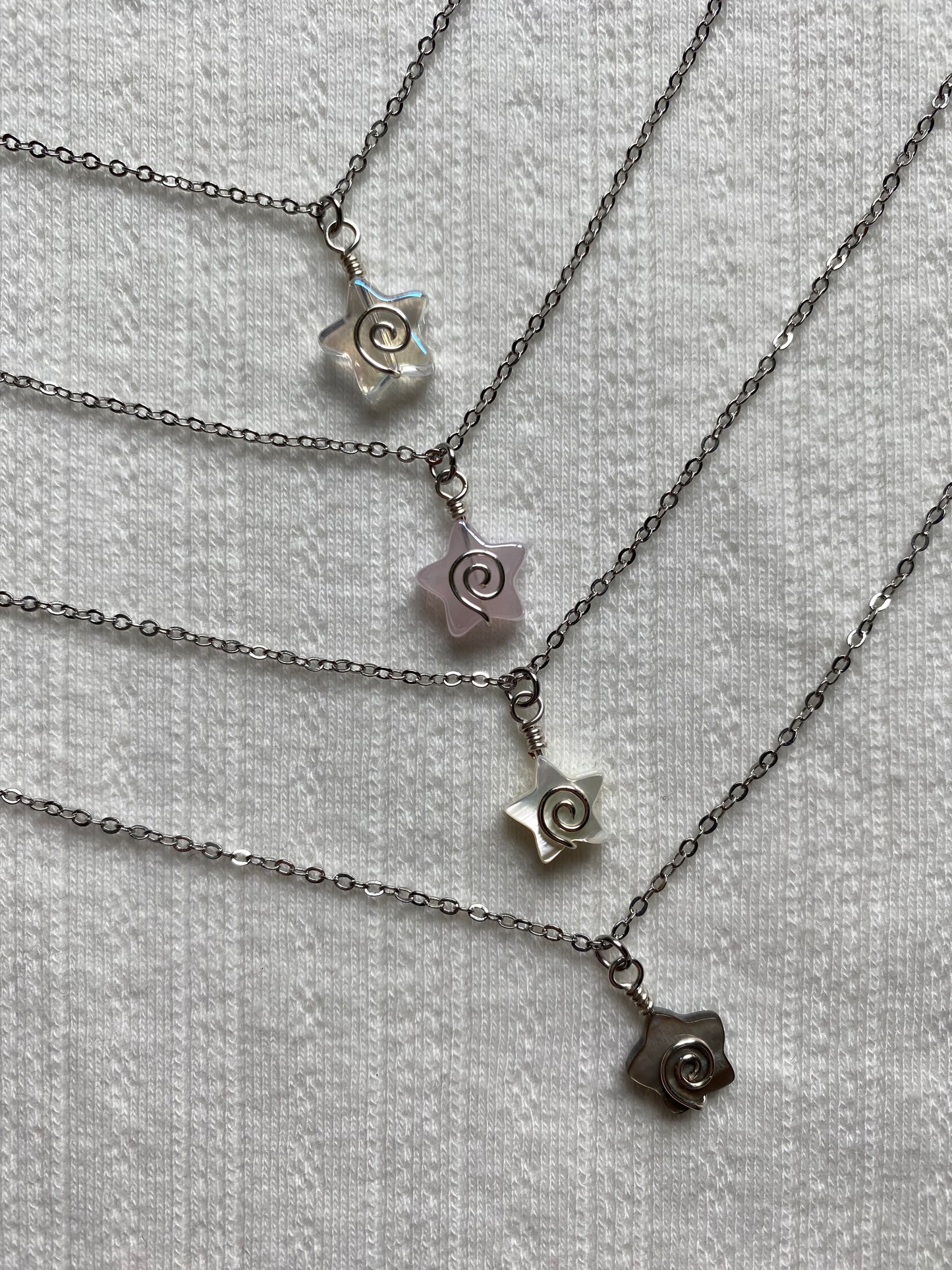 Swirly Star Charm Necklaces