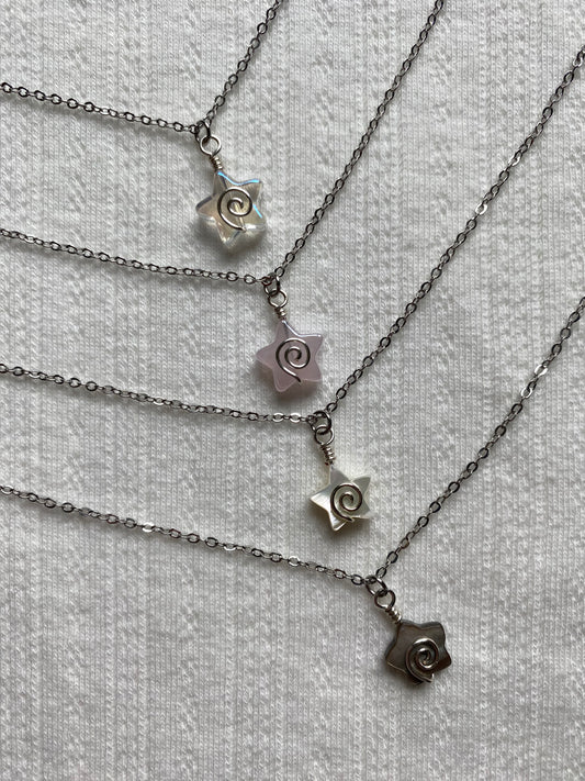 Swirly Star Charm Necklaces
