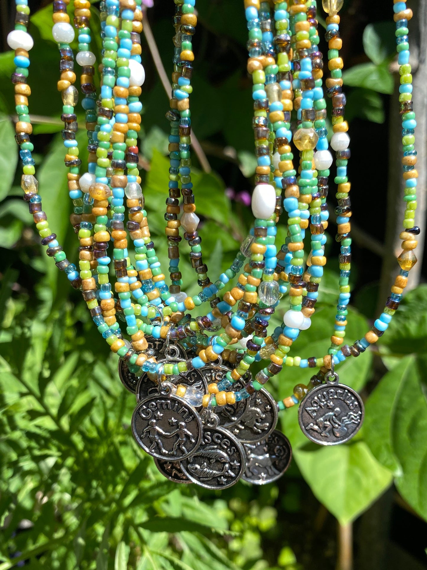 Nature Earth Tone Zodiac Sign Necklace