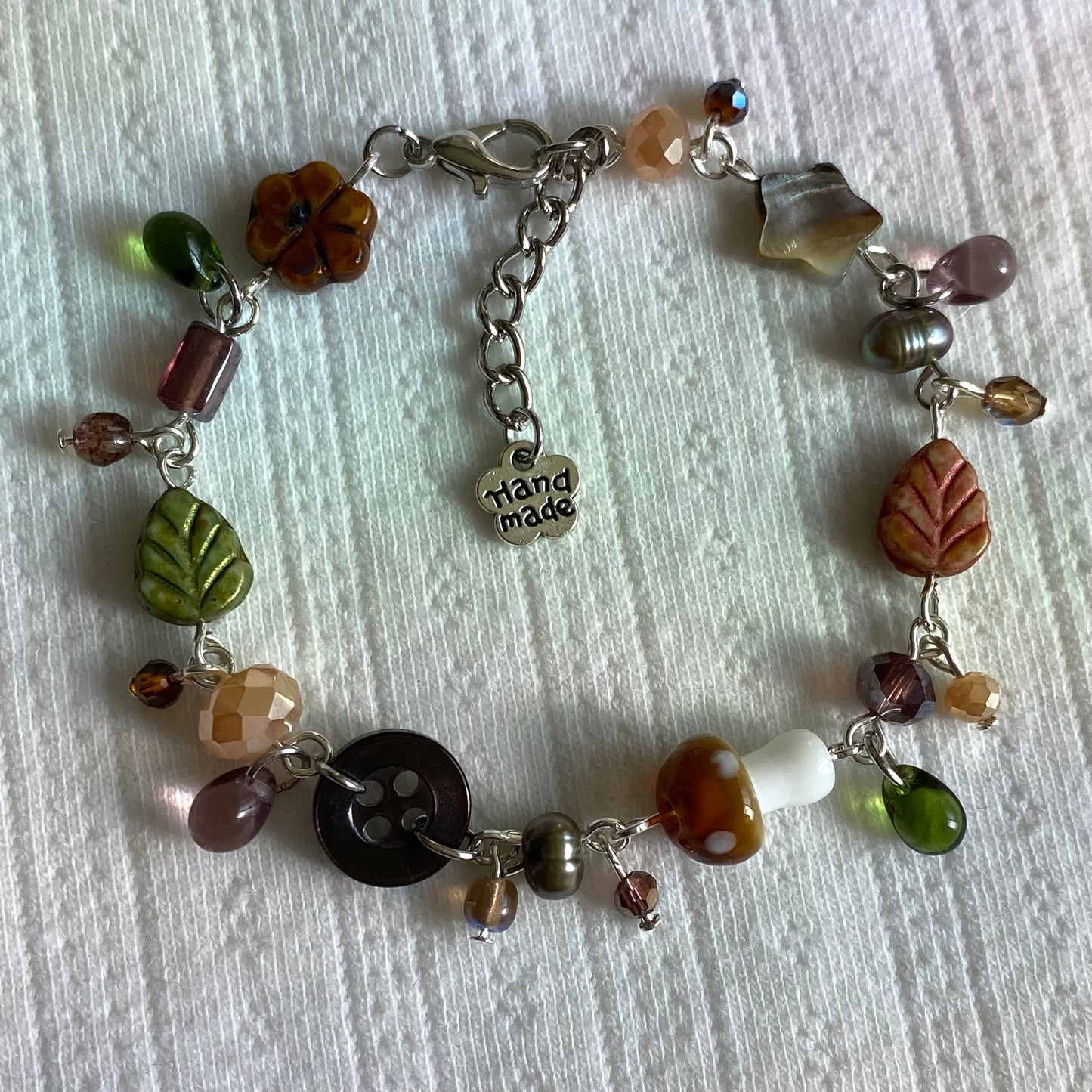 Fall Mushroom Cluster Bracelet