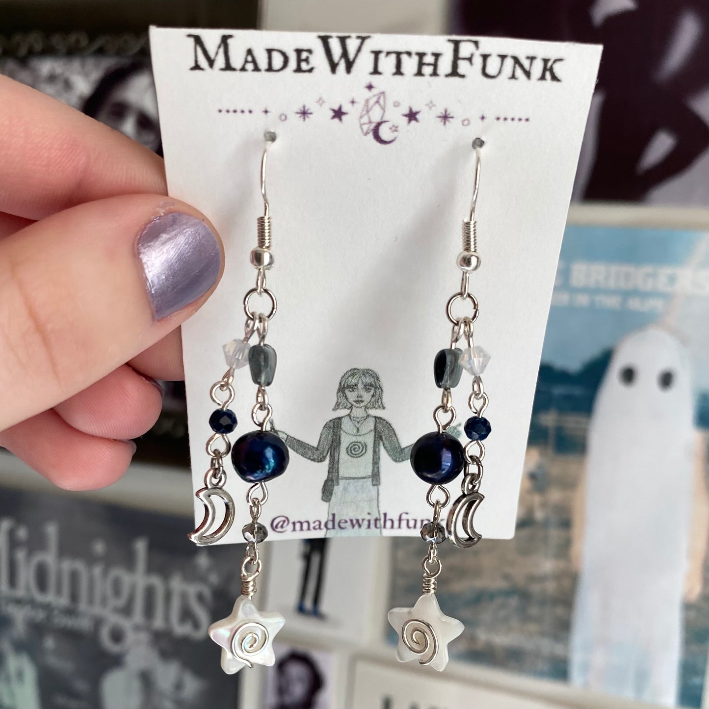 Blue Celestial Cluster Earrings