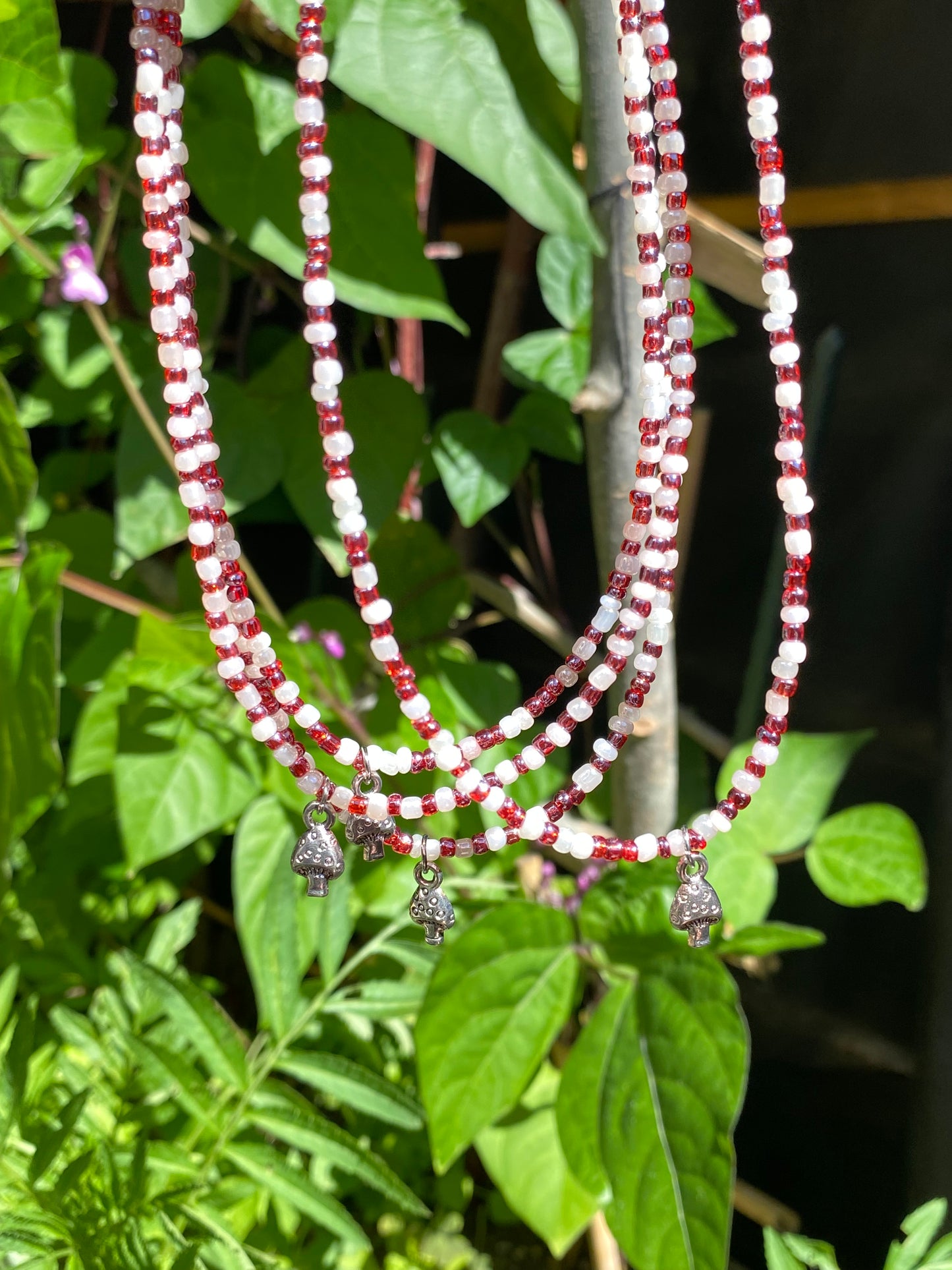 Red & White Mushroom Necklace