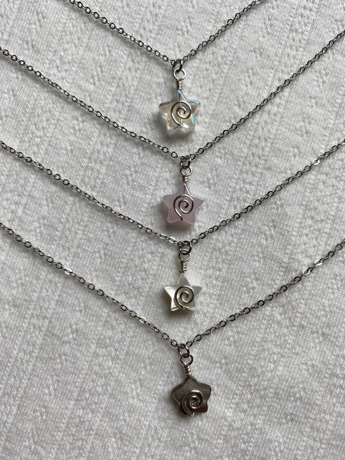 Swirly Star Charm Necklaces