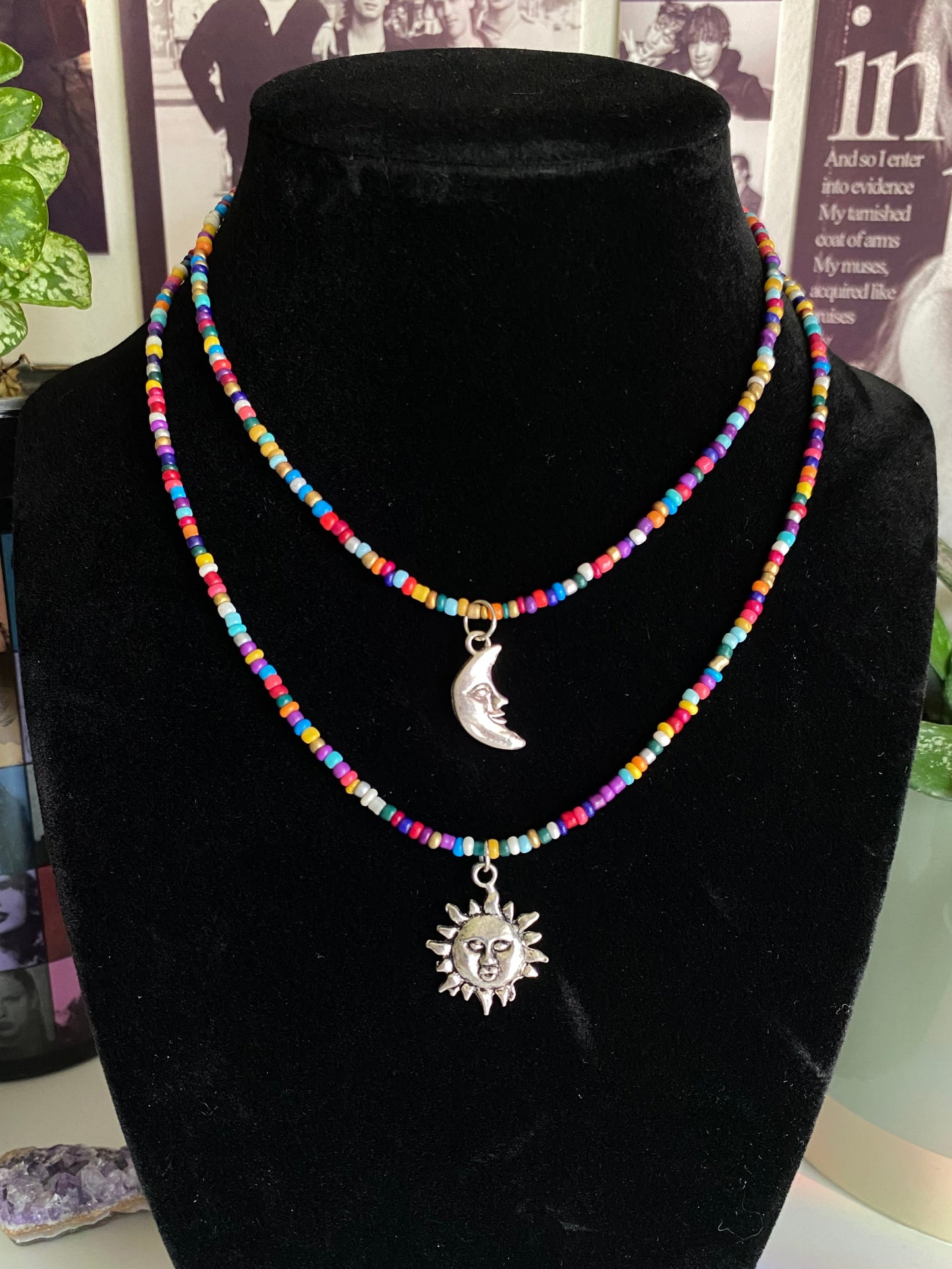 Multicolour Sun & Moon Necklaces