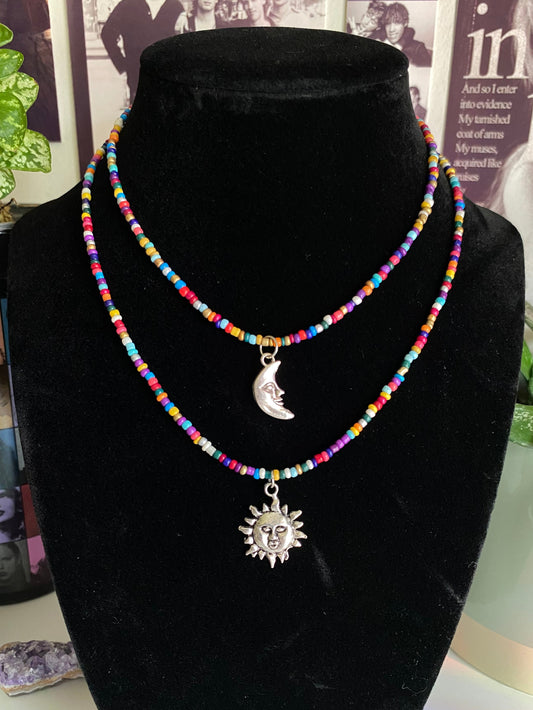 Multicolour Sun & Moon Necklaces