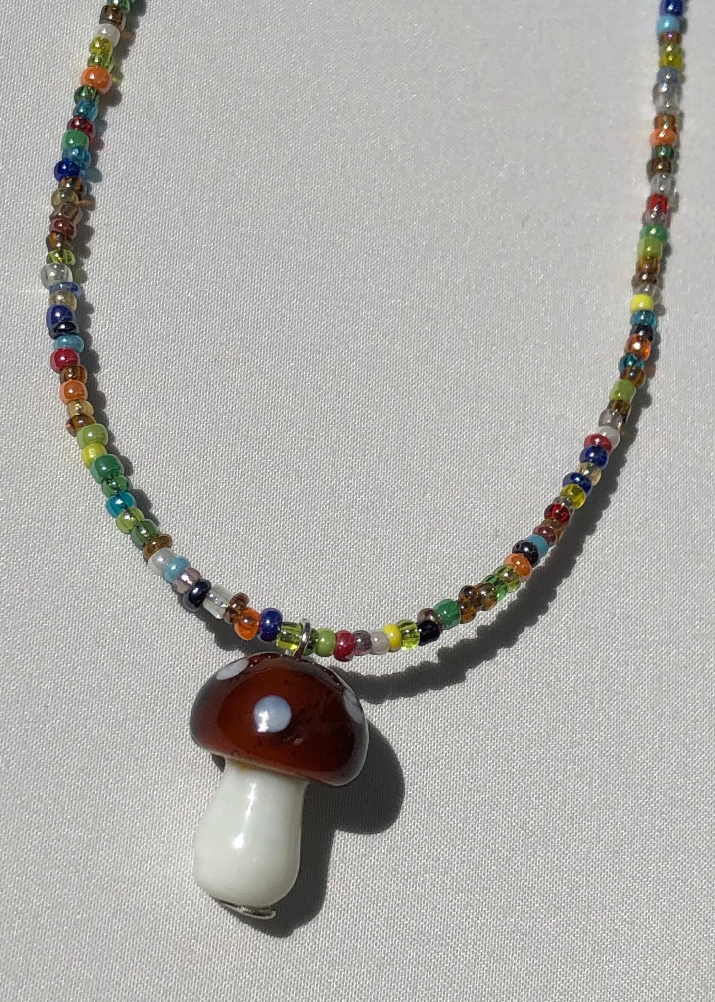 Earth Tone Mushroom Necklace
