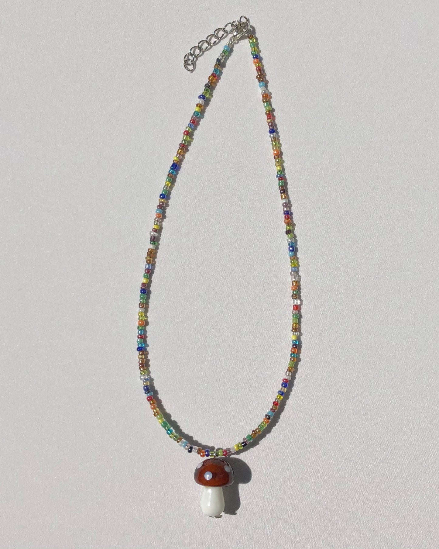 Earth Tone Mushroom Necklace