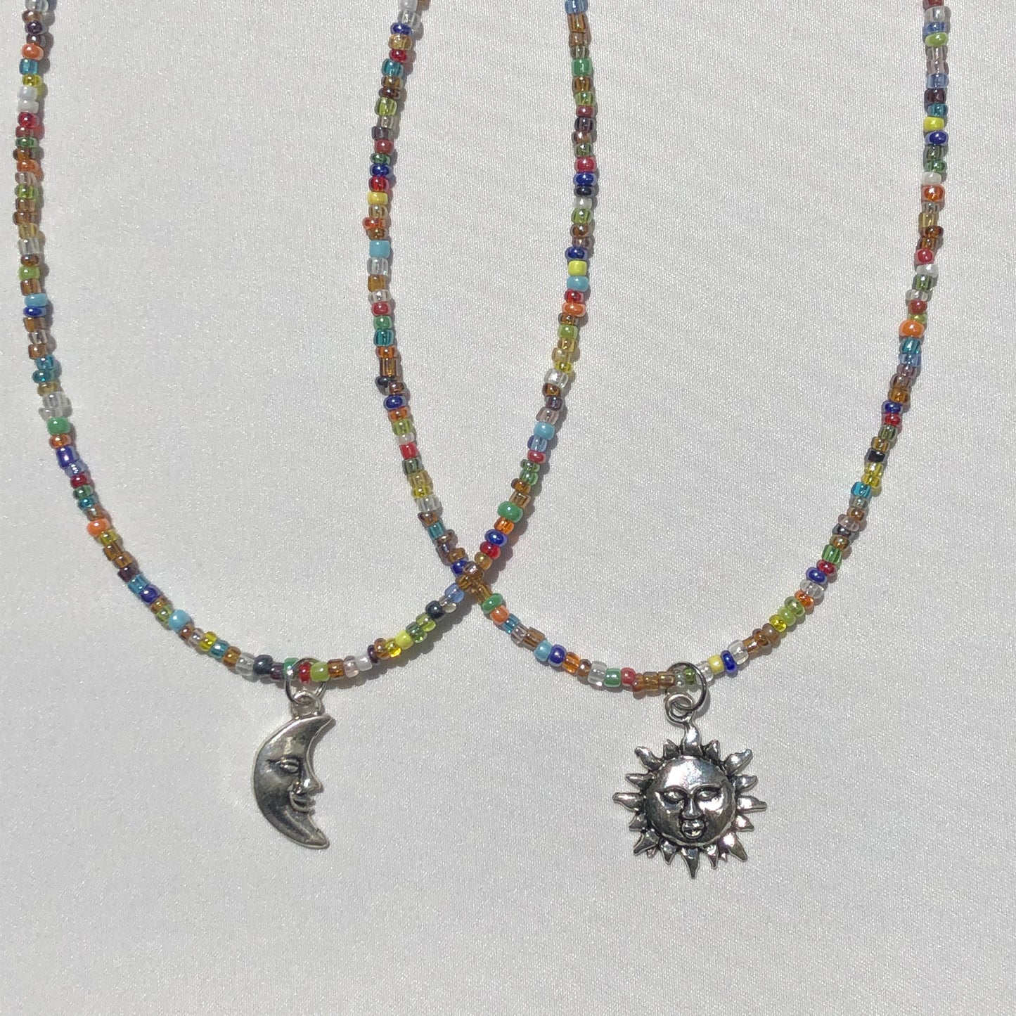Earth Tone Sun & Moon Necklaces