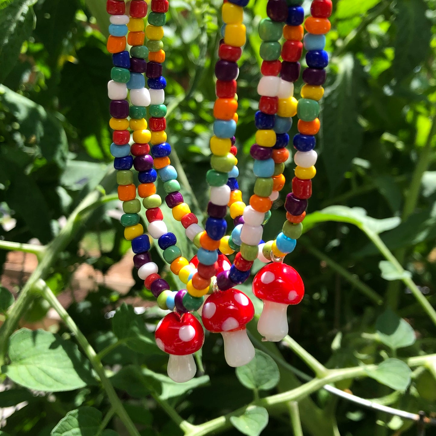 Multicolour Mushroom Necklace