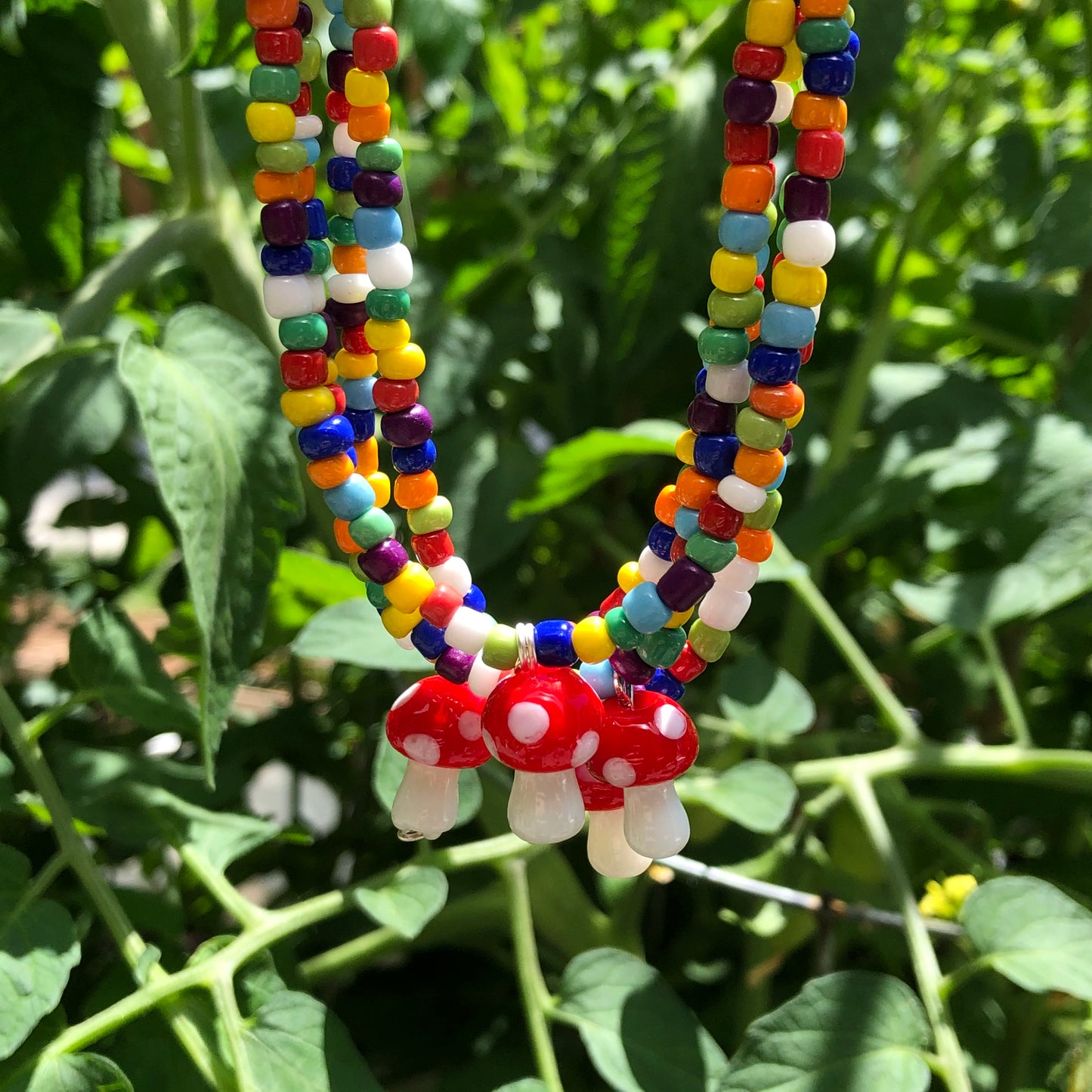 Multicolour Mushroom Necklace