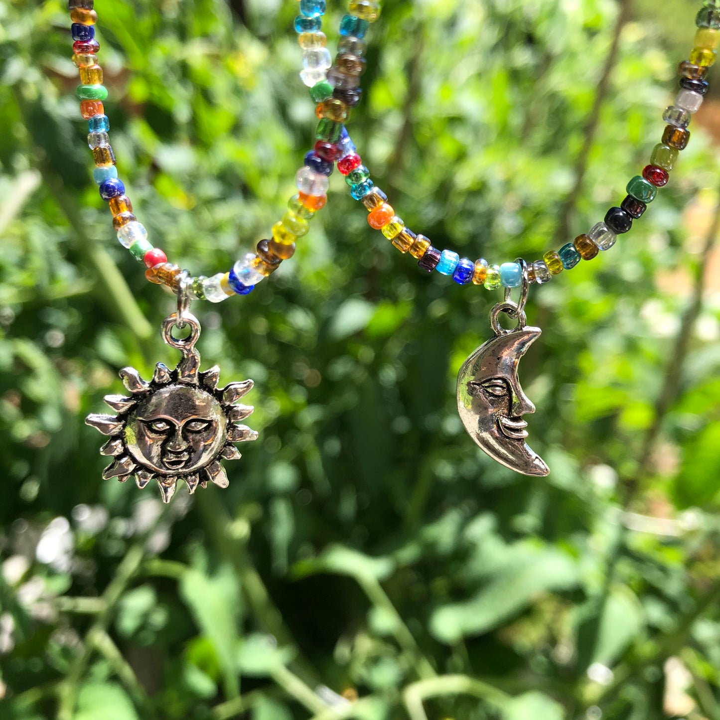 Earth Tone Sun & Moon Necklaces
