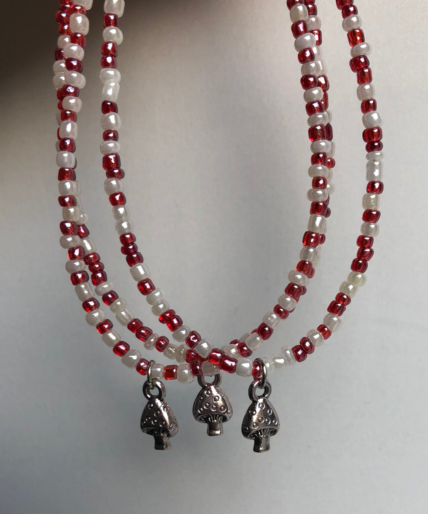 Red & White Mushroom Necklace