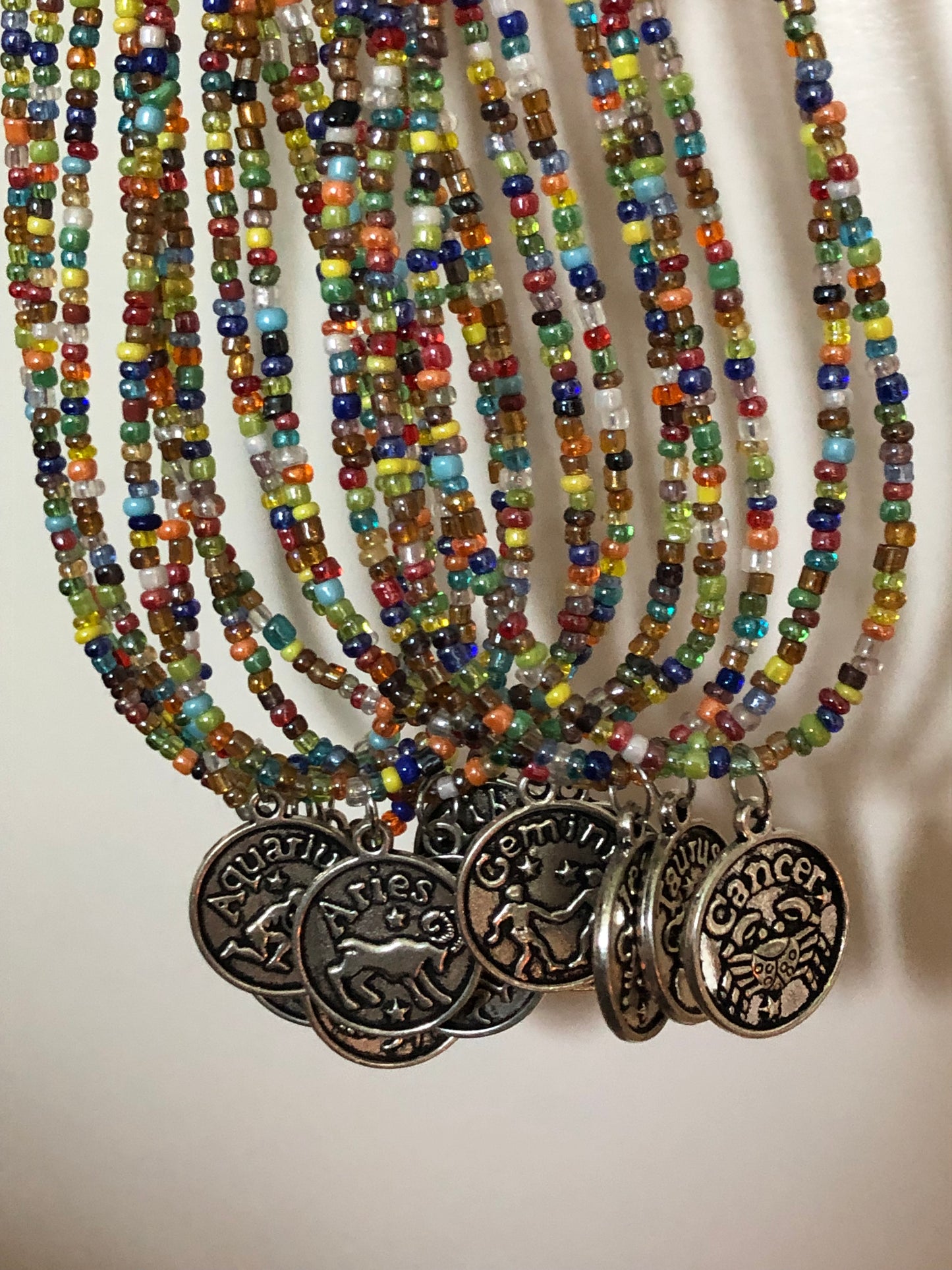 Earth Tone Zodiac Sign Necklace