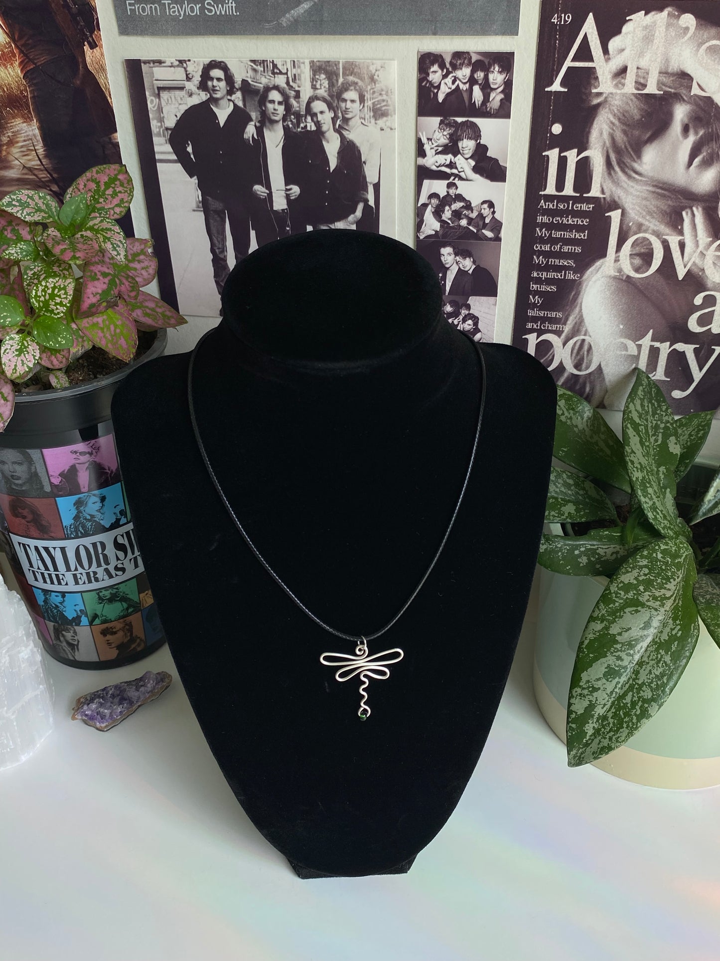 Wire Dragonfly Necklace