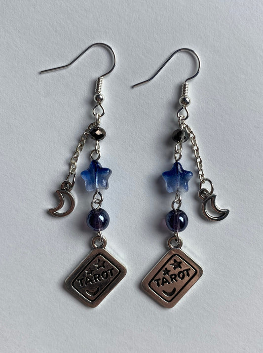 Purple/Blue Tarot Card Earrings