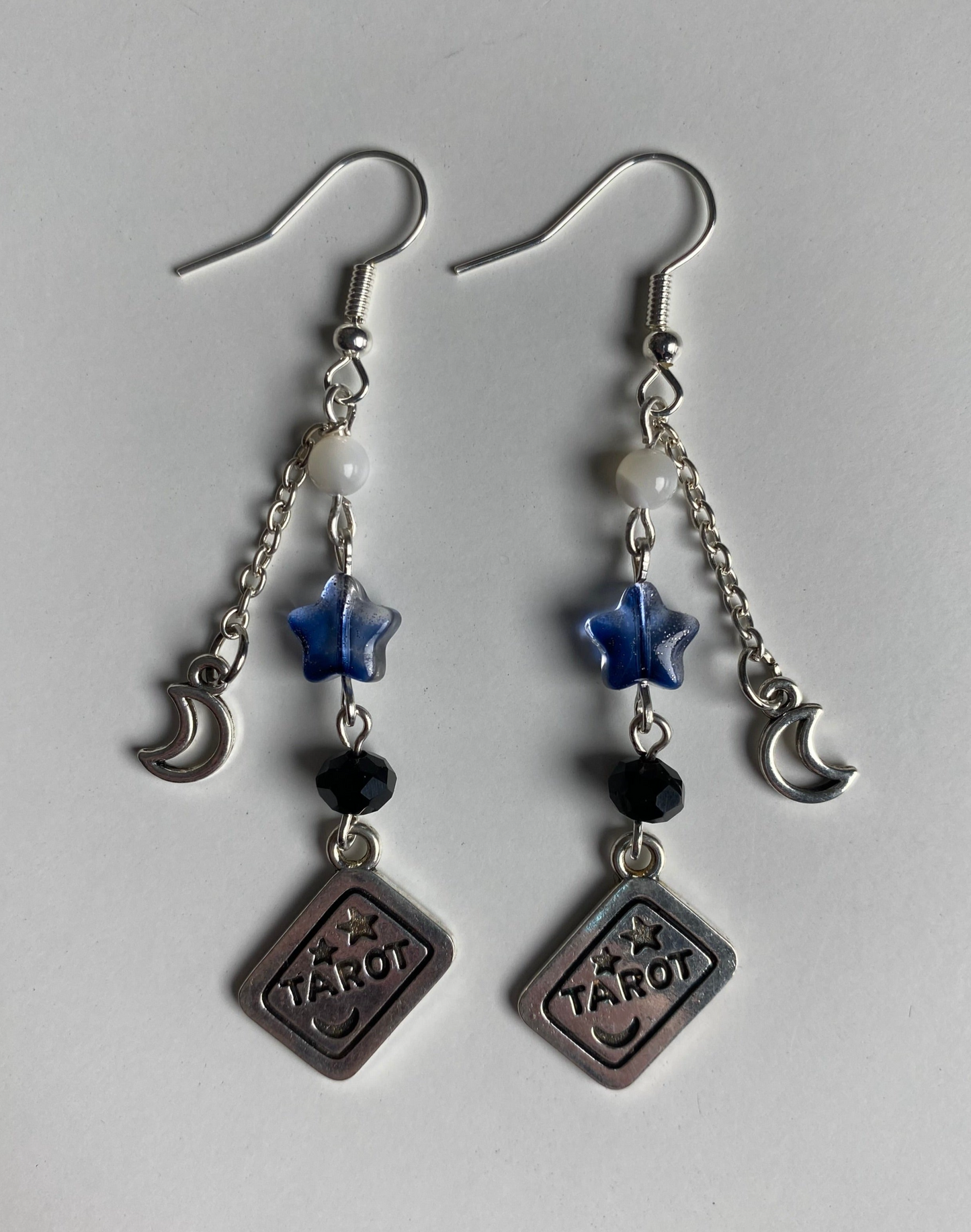 Blue Moon Tarot Card Earrings
