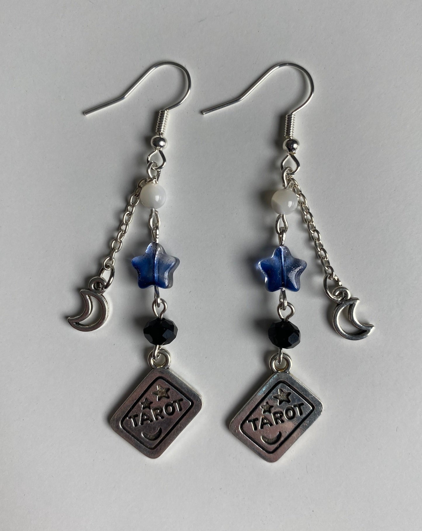 Blue Moon Tarot Card Earrings