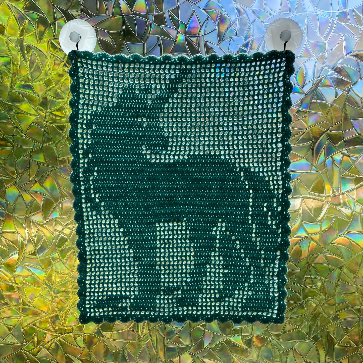 Turquoise Unicorn Crochet Tapestry