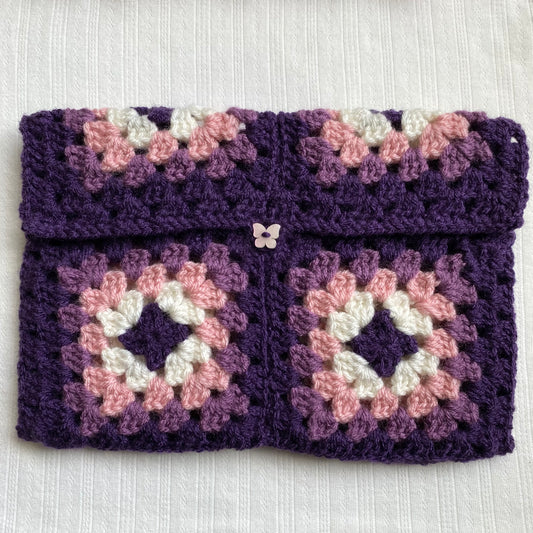 Purple Pink Crochet Booksleeve