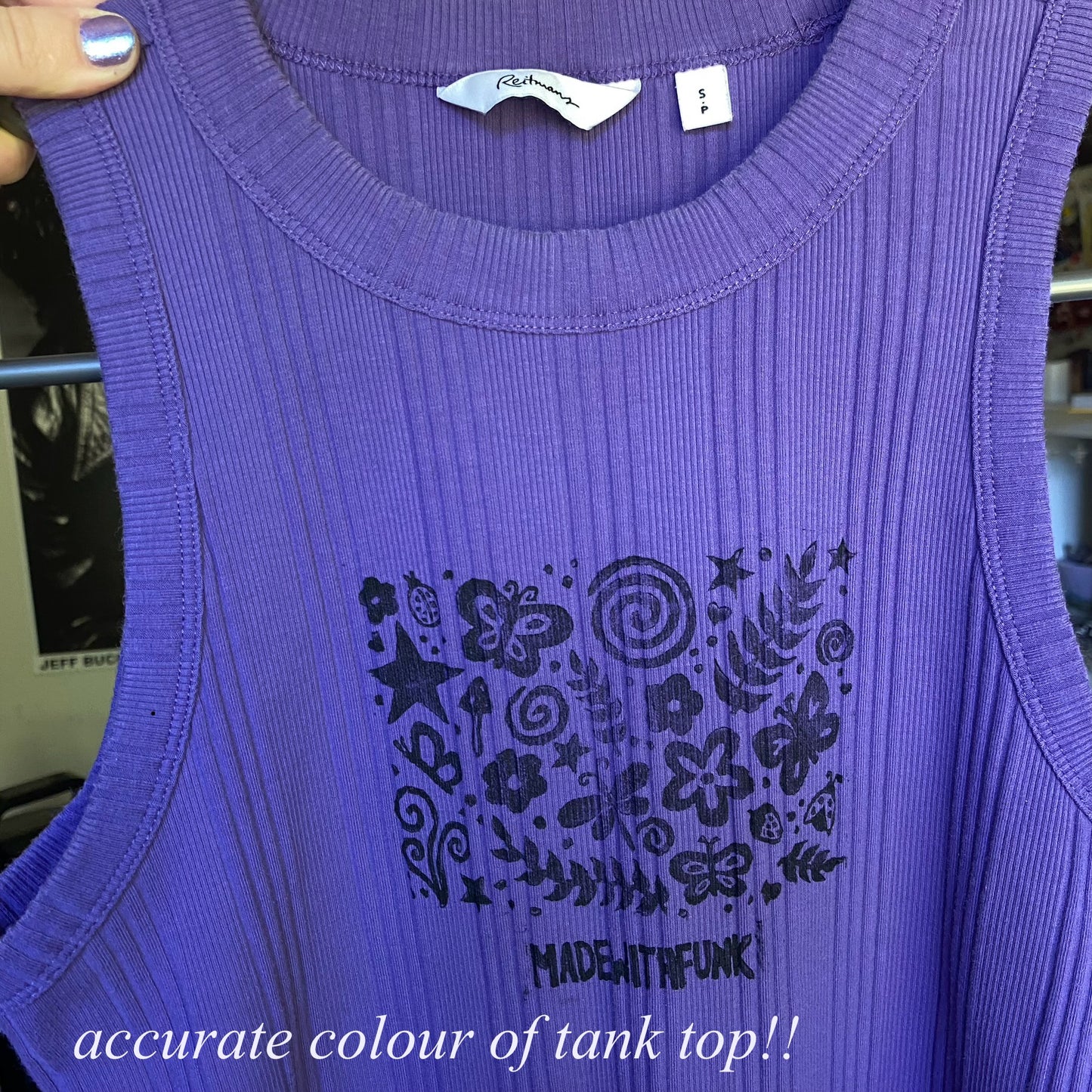 Whimsical Lino Block Printed Tank Top