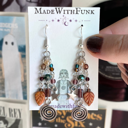 Fall Spiral Cluster Earrings