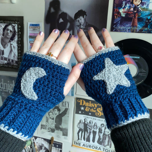 Celestial Crochet Fingerless Gloves