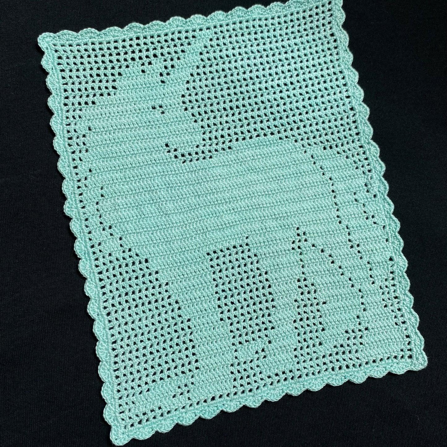 Turquoise Unicorn Crochet Tapestry