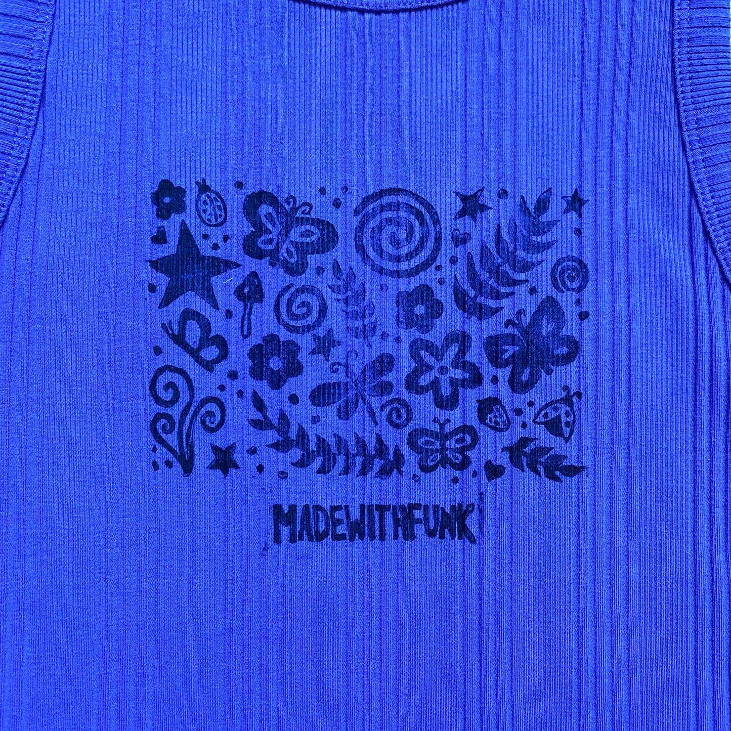 Whimsical Lino Block Printed Tank Top