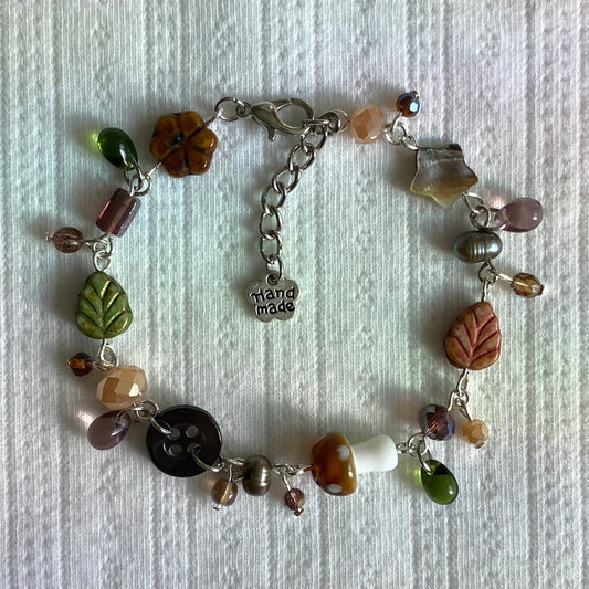 Fall Mushroom Cluster Bracelet