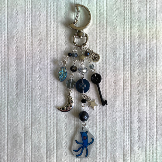 Coraline Blue Squid Keychain