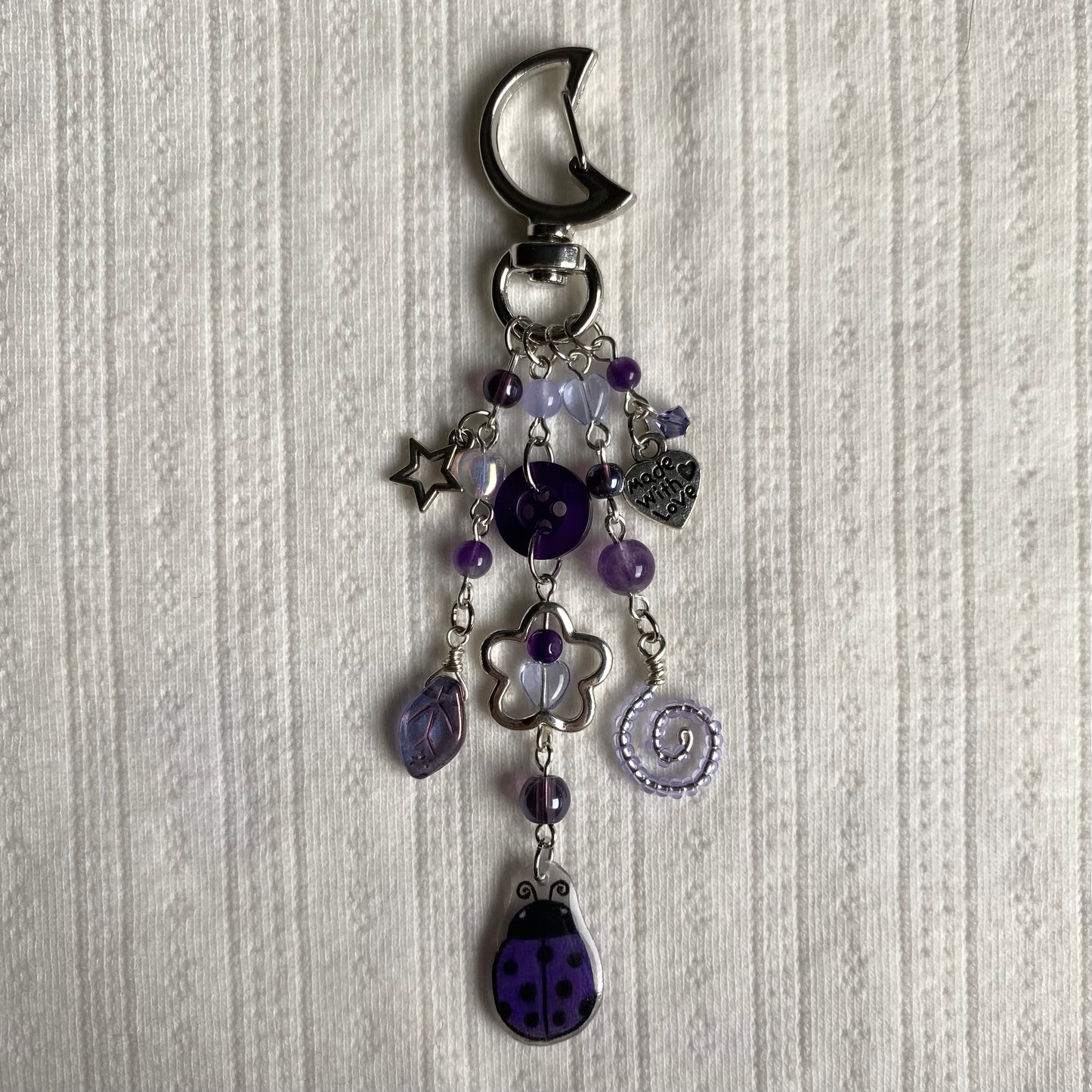 Purple Ladybug Keychain