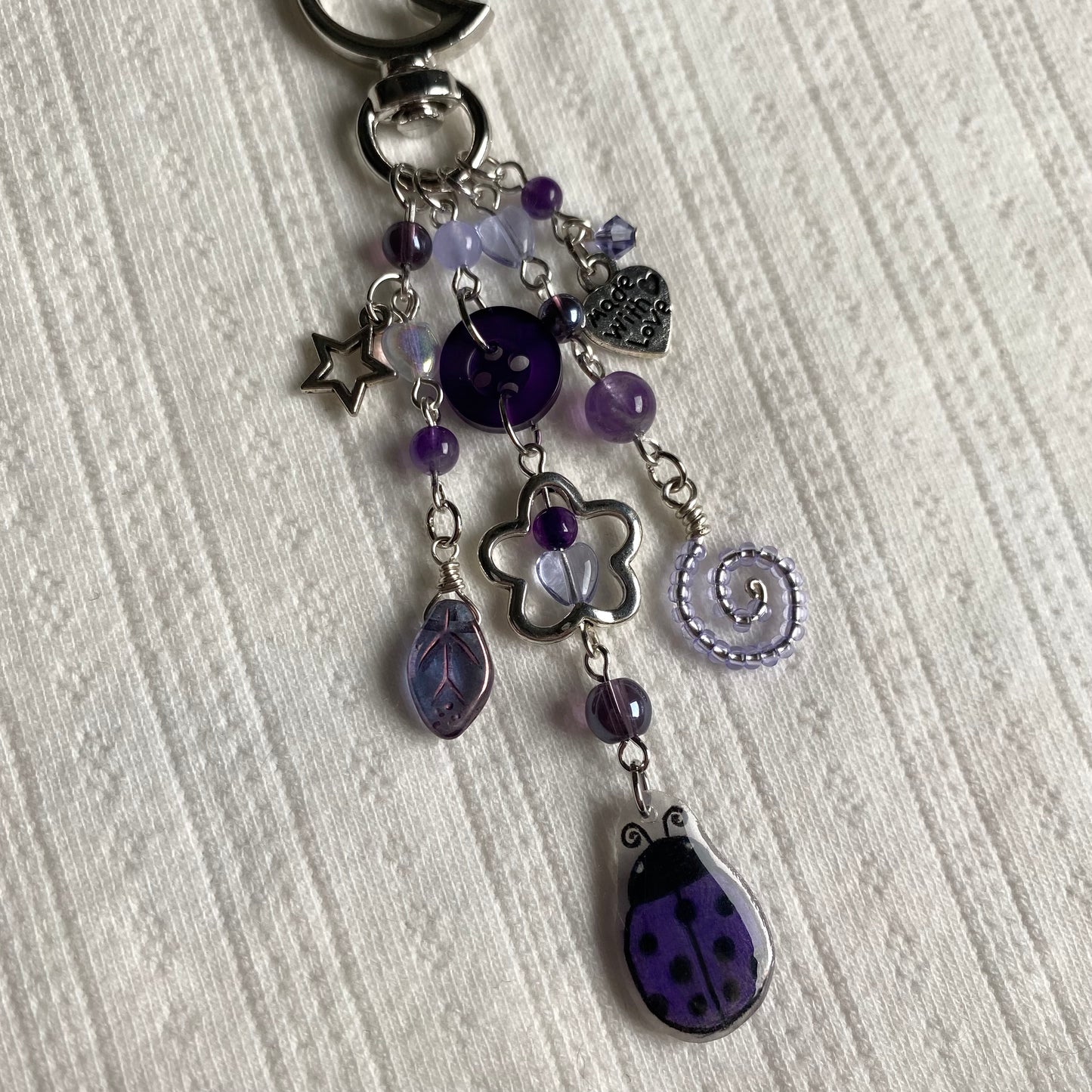 Purple Ladybug Keychain