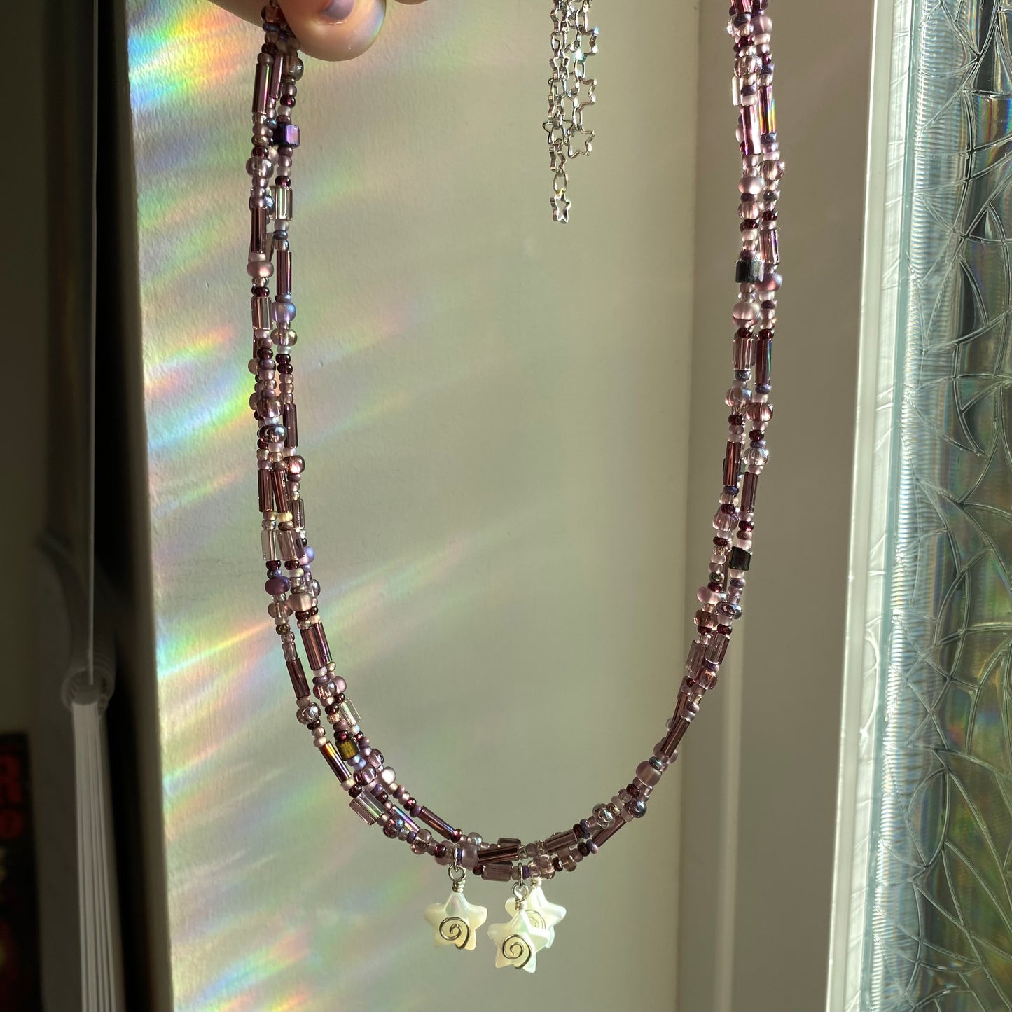 Mazzy Star Inspired Purple Beaded Necklace