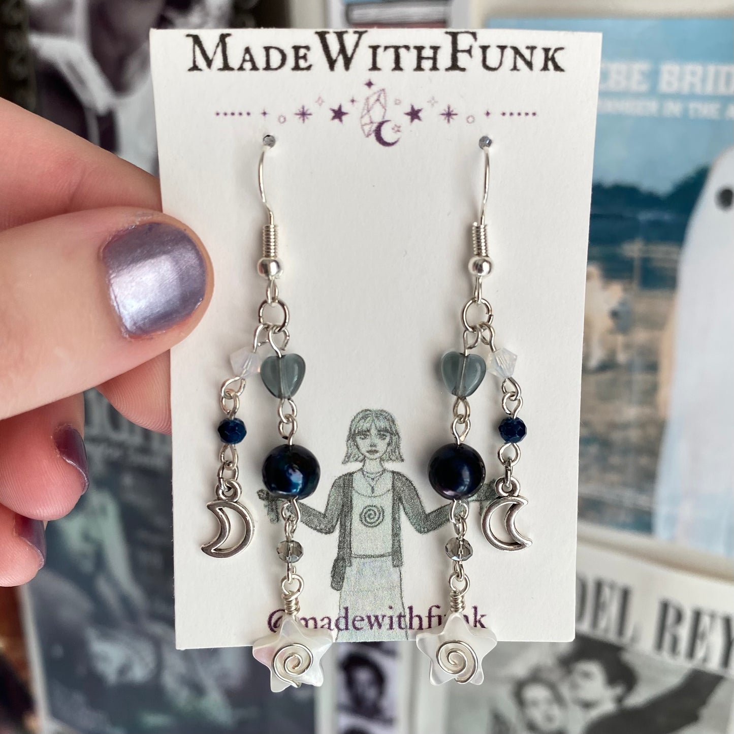 Blue Celestial Cluster Earrings