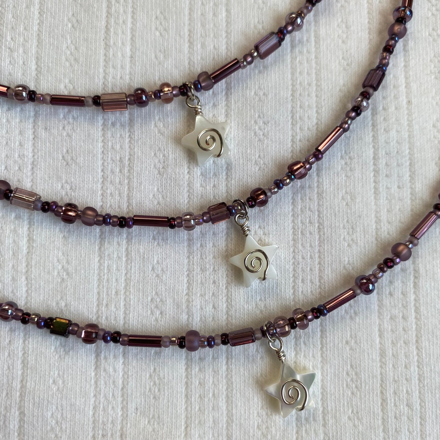 Mazzy Star Inspired Purple Beaded Necklace